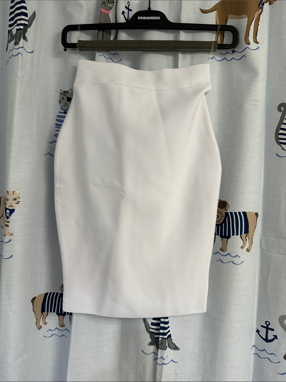 Jutfun White High-Waist Pencil Skirt